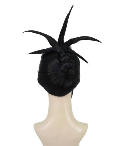 Women’s Drag Queen  Black Spiky Fancy Wig | Flame-retardant Synthetic Fiber | Best Halloween Wig