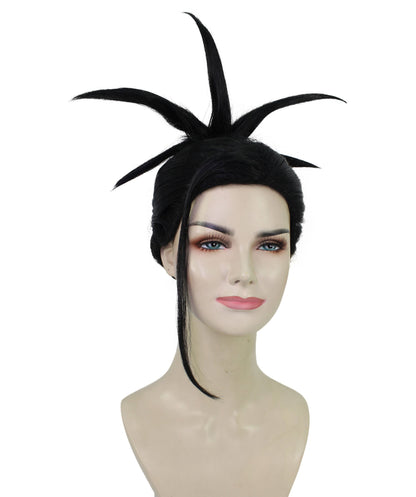 Women’s Drag Queen  Black Spiky Fancy Wig | Flame-retardant Synthetic Fiber | Best Halloween Wig