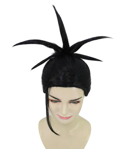 Women’s Drag Queen  Black Spiky Fancy Wig | Flame-retardant Synthetic Fiber | Best Halloween Wig