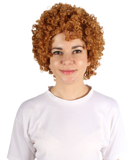 Women’s American Rapper Blonde Short Afro Fancy Wig | Best for Halloween | Flame-retardant Synthetic Fiber