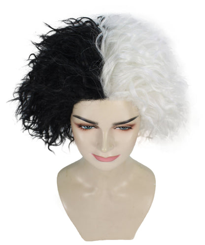 Black & White Two-toned Curly Wig