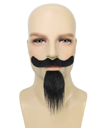 Men’s Van Dyke Beard And Mustache Set | Adhesive Strip for Comfortable Fit | Flame-retardant Synthetic FIber