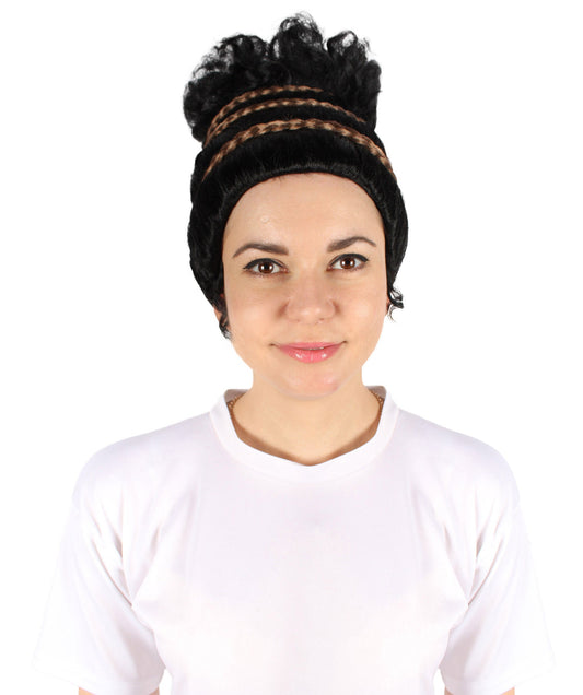 Women's Greek Mythical Gaming Character Black Updo Wig | Best for Halloween  Flame-retardant Synthetic Fiber