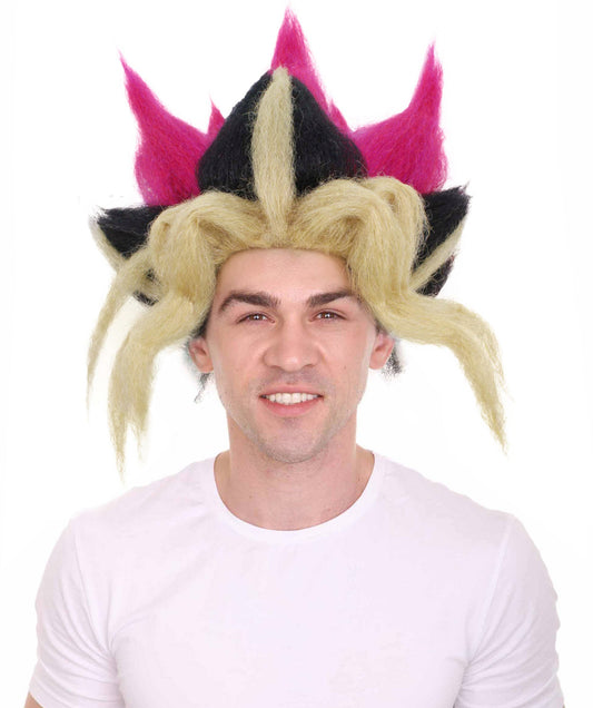 HPO  Men's King of Games Multicolor Wig |  Best for Halloween | Flame-retardant Synthetic Fiber