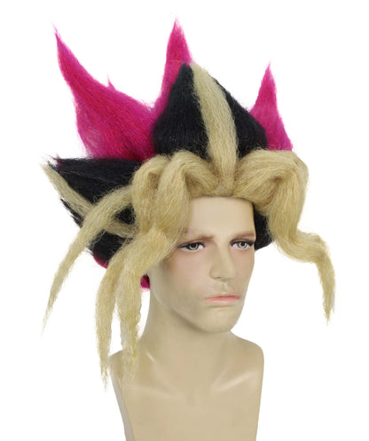 HPO  Men's King of Games Multicolor Wig |  Best for Halloween | Flame-retardant Synthetic Fiber