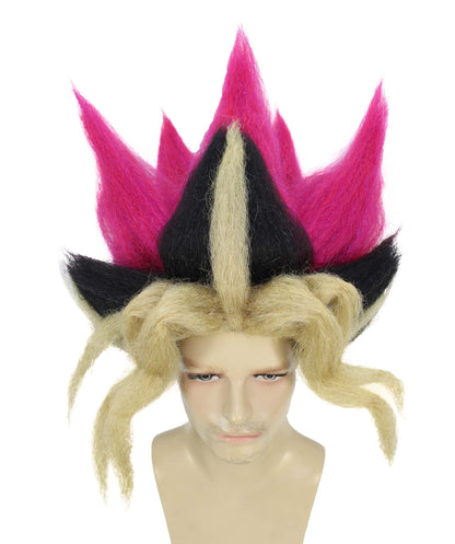 HPO  Men's King of Games Multicolor Wig |  Best for Halloween | Flame-retardant Synthetic Fiber
