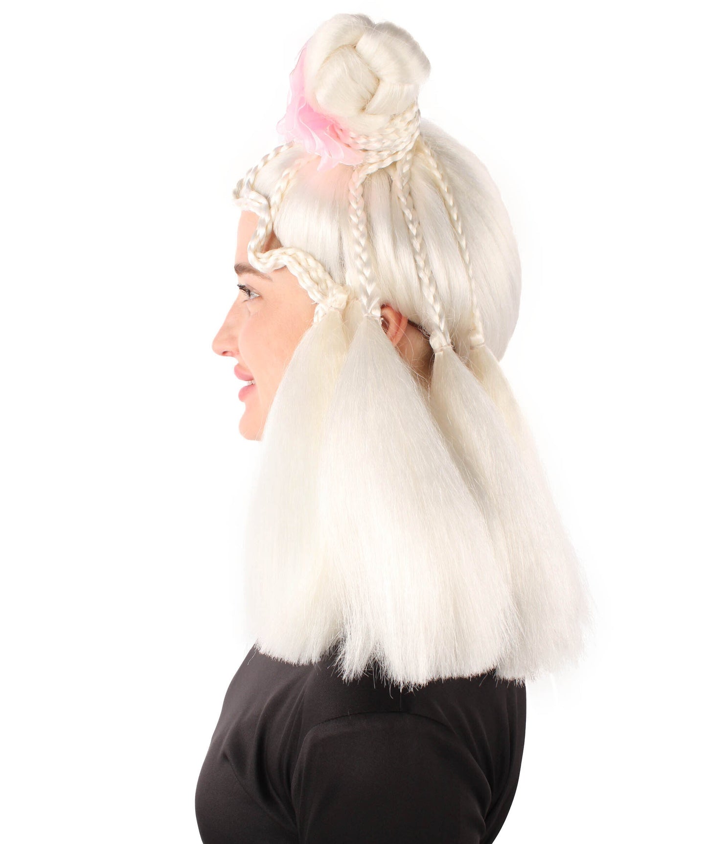 HPO  Women's Sister Doll White Wig, Best for Halloween, Flame-retardant Synthetic Fiber