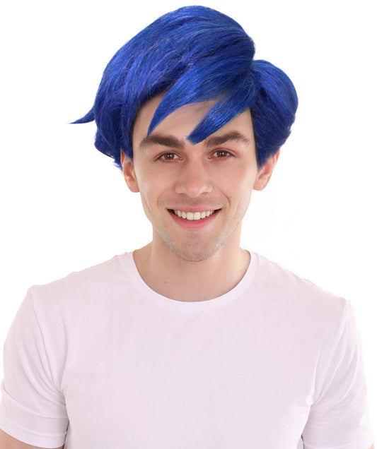 HPO  Men's Animated Movie Blue Wig | Best for Halloween | Flame-retardant Synthetic Fiber