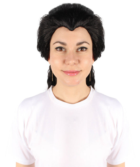 HPO  Women's Animated Movie Circus Lady Long Black Wig | Best for Halloween | Flame-retardant Synthetic Fiber