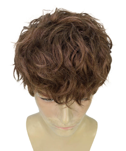 Men’s Wizard Brown Wavy Wig | Best for Halloween | Flame-retardant Synthetic Fiber