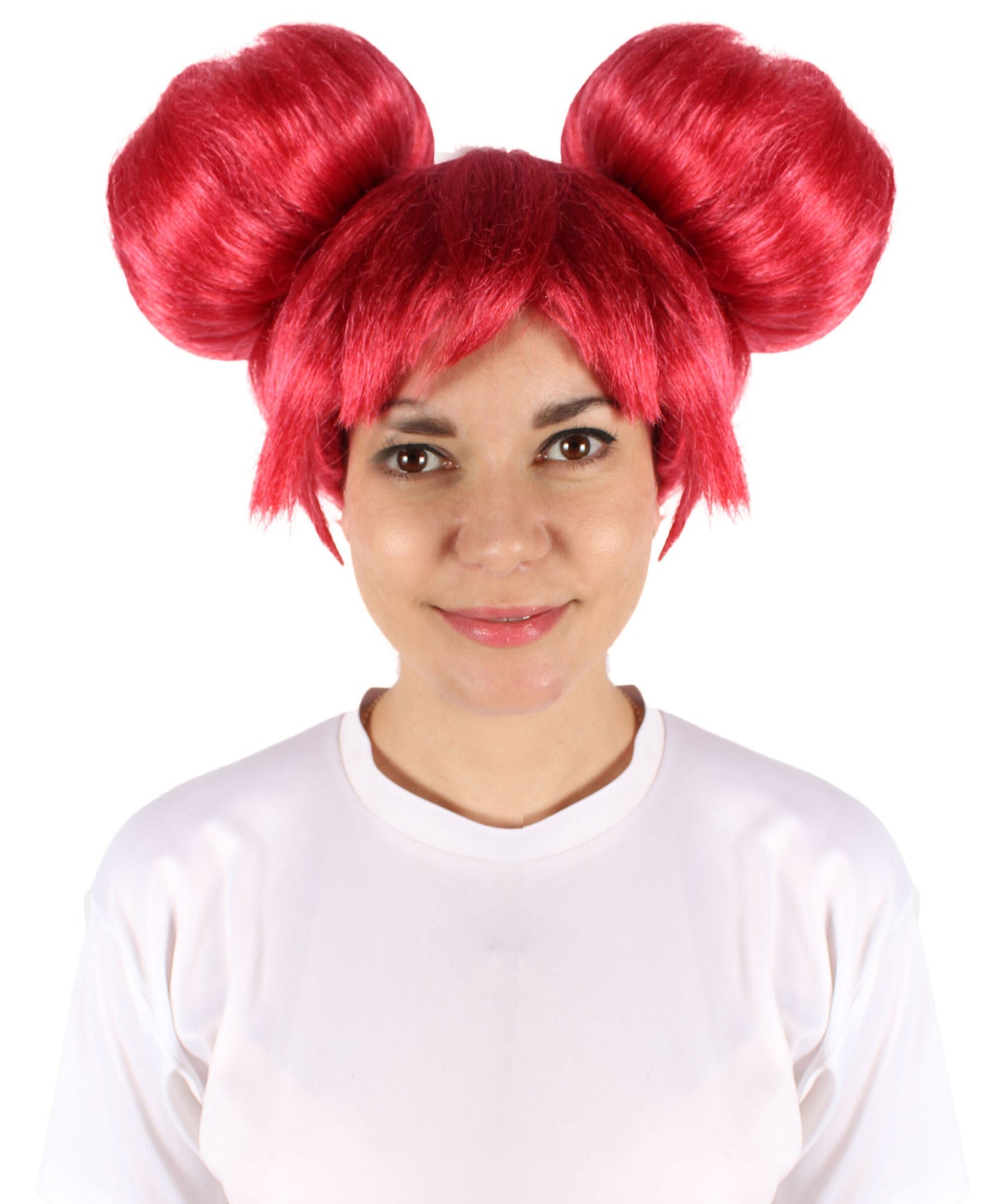 HPO  Women's Japanese Magical Girl red Bun Wig | Best for Halloween | Flame-retardant Synthetic Fiber