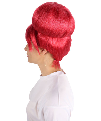 HPO  Women's Japanese Magical Girl red Bun Wig | Best for Halloween | Flame-retardant Synthetic Fiber