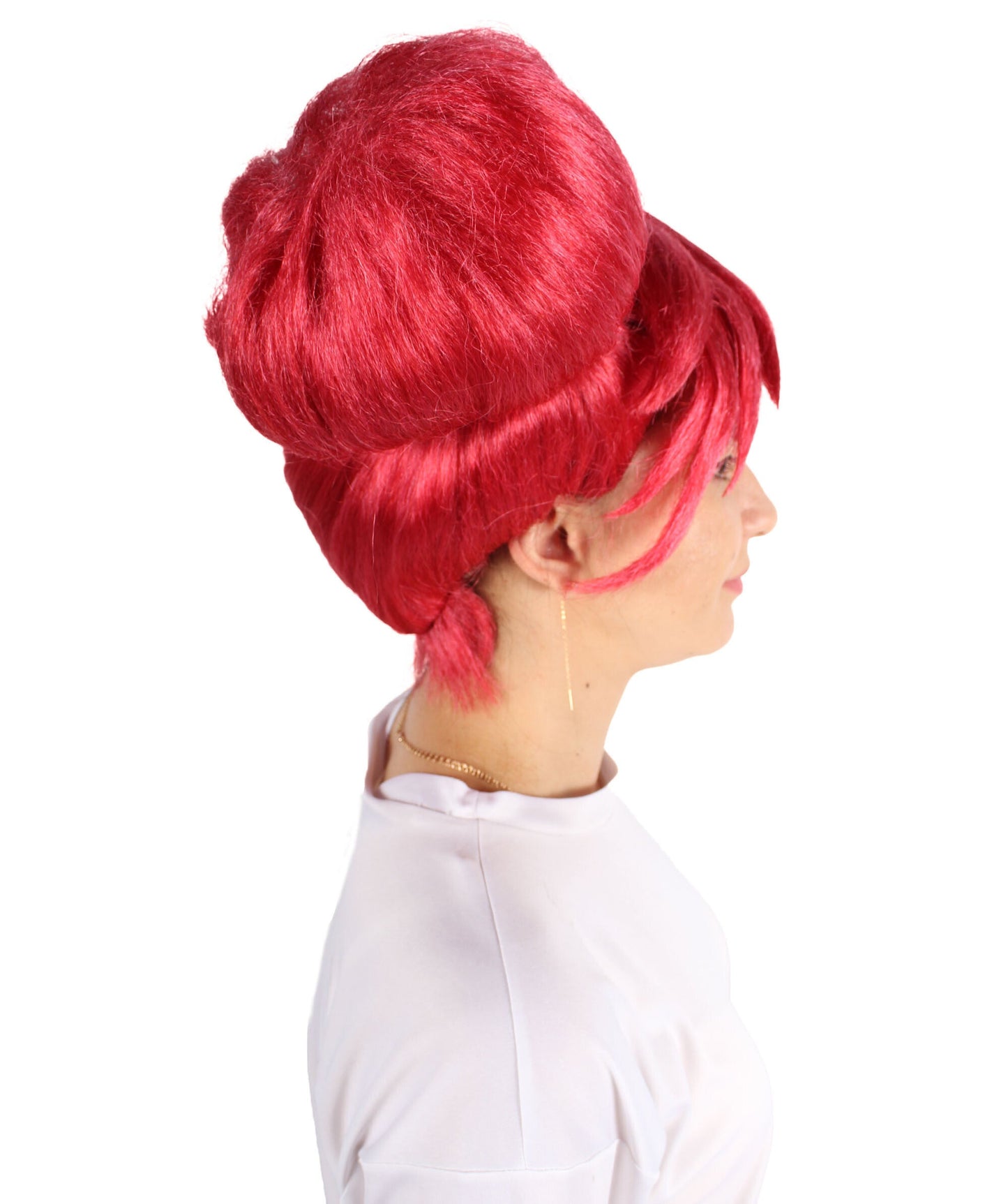 HPO  Women's Japanese Magical Girl red Bun Wig | Best for Halloween | Flame-retardant Synthetic Fiber