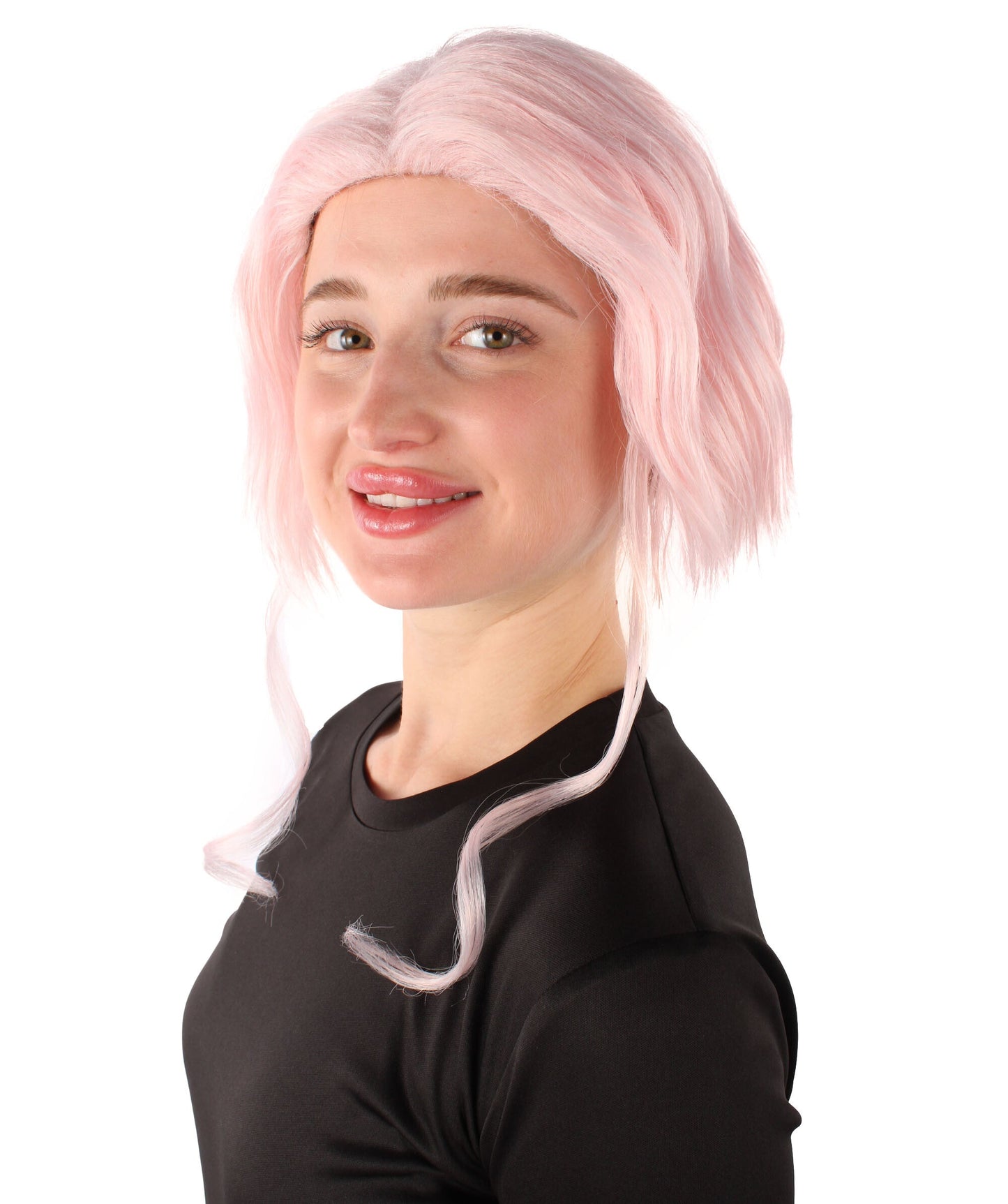 HPO  Women's American Rapper Pink Short Wig, Best for Halloween, Flame-retardant Synthetic Fiber