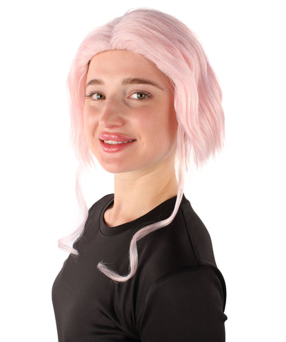 HPO  Women's American Rapper Pink Short Wig, Best for Halloween, Flame-retardant Synthetic Fiber