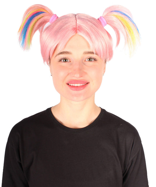 Women's Pink Pigtails Troll Wig | Perfect for Halloween | Synthetic Fiber | Perfect for Halloween