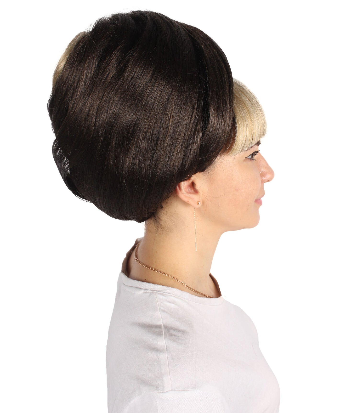 Women's Beehive Black Fancy Wig | Perfect for Halloween | Synthetic Fiber | Perfect for Halloween