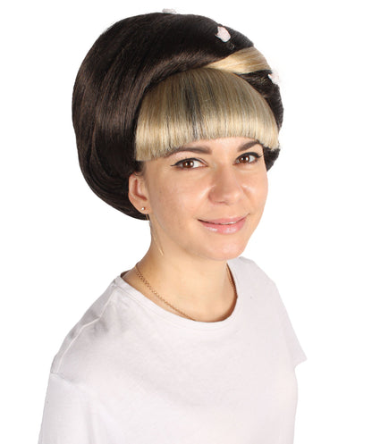 Women's Beehive Black Fancy Wig | Perfect for Halloween | Synthetic Fiber | Perfect for Halloween