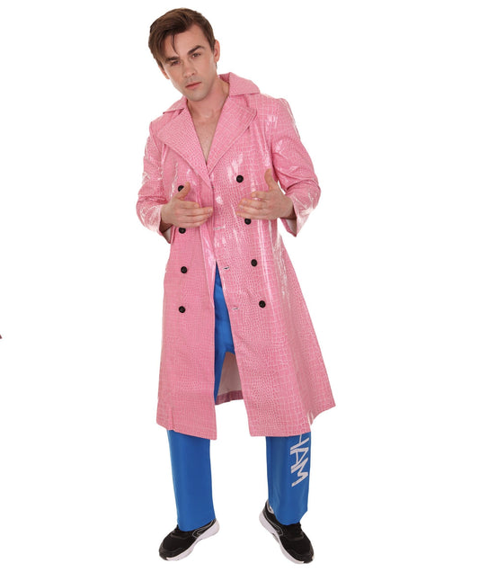 Deluxe Sadistic Villain Pink & Blue Jokester Trench Coat Costume