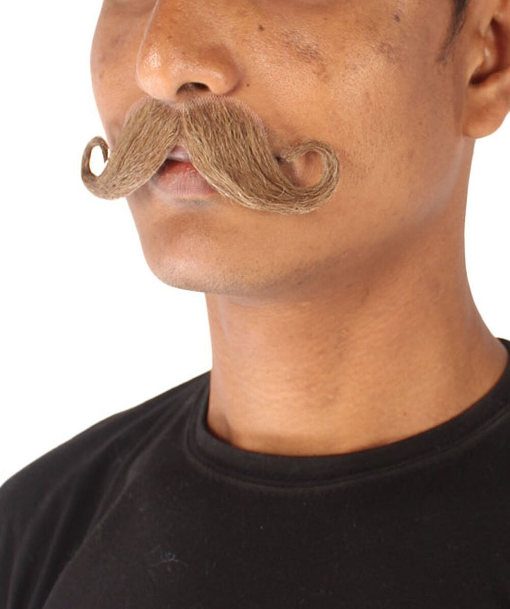 Brown Men's Mustache Fancy Facial Hair