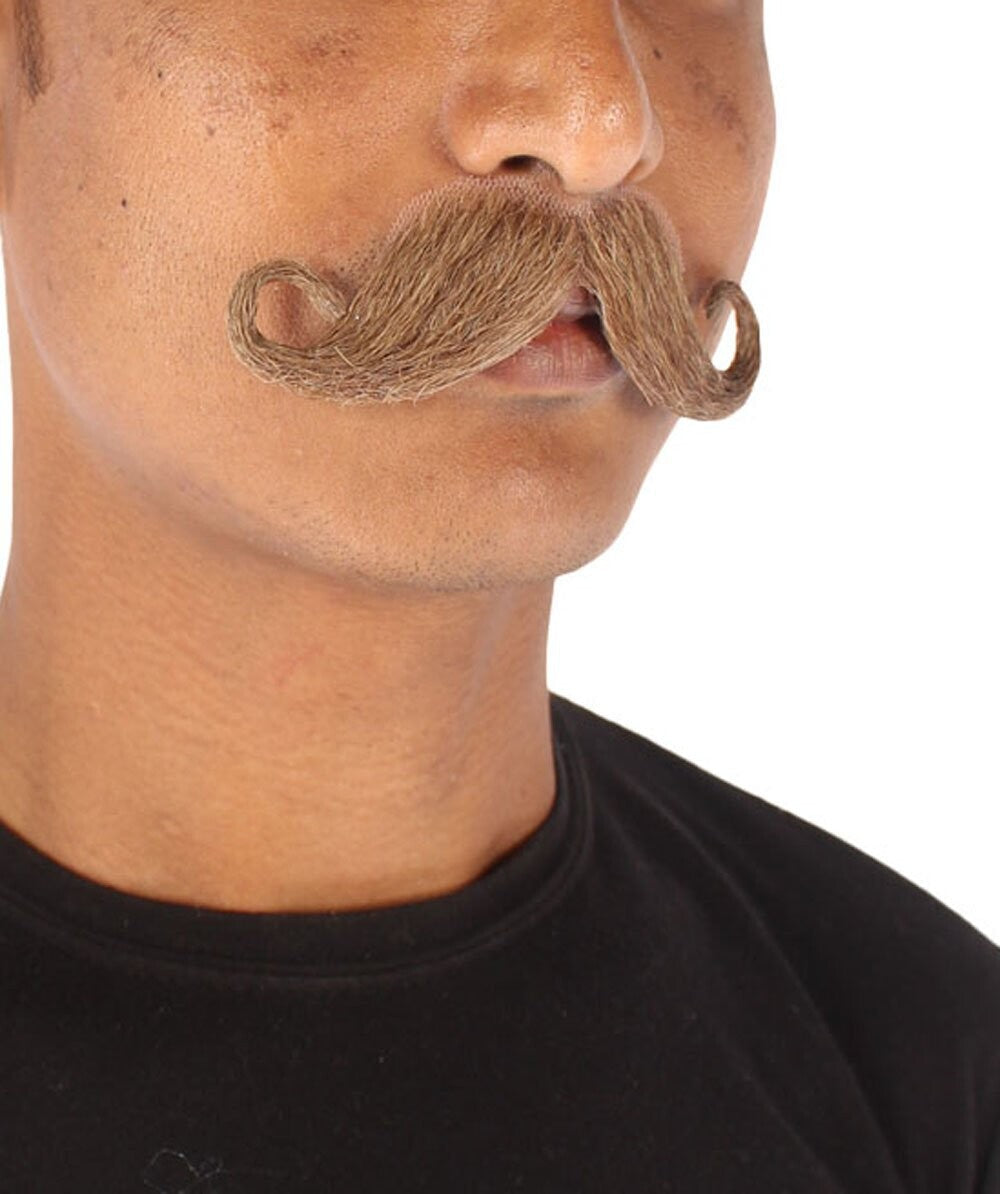 Brown Men's Mustache Fancy Facial Hair