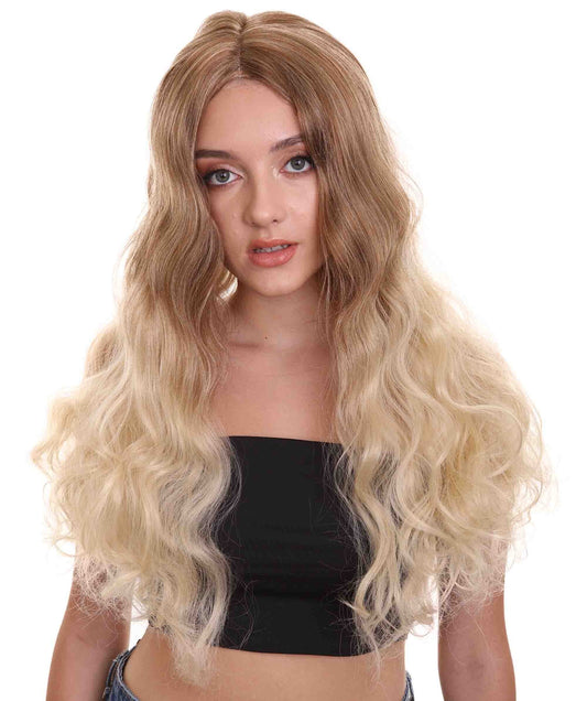 Women's 23" In. Social Media Influencer Inspired Wig - Long Length Blonde Ombre  Hair - Lace Front Heat Resistant Fibers | Nunique