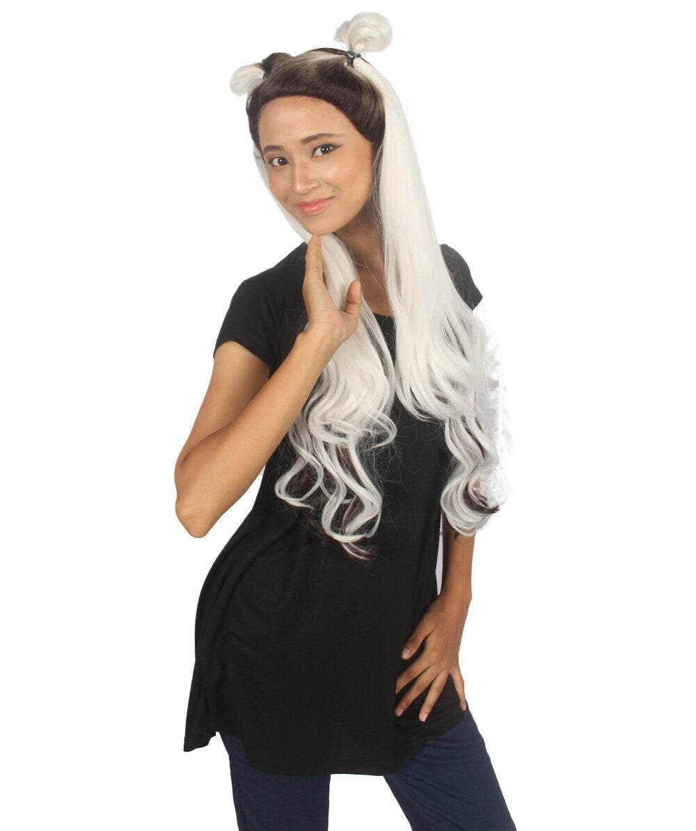 Ari Women's Long Lace Front Wavy Buns with Dark Roots - Fashion Wigs | Nunique