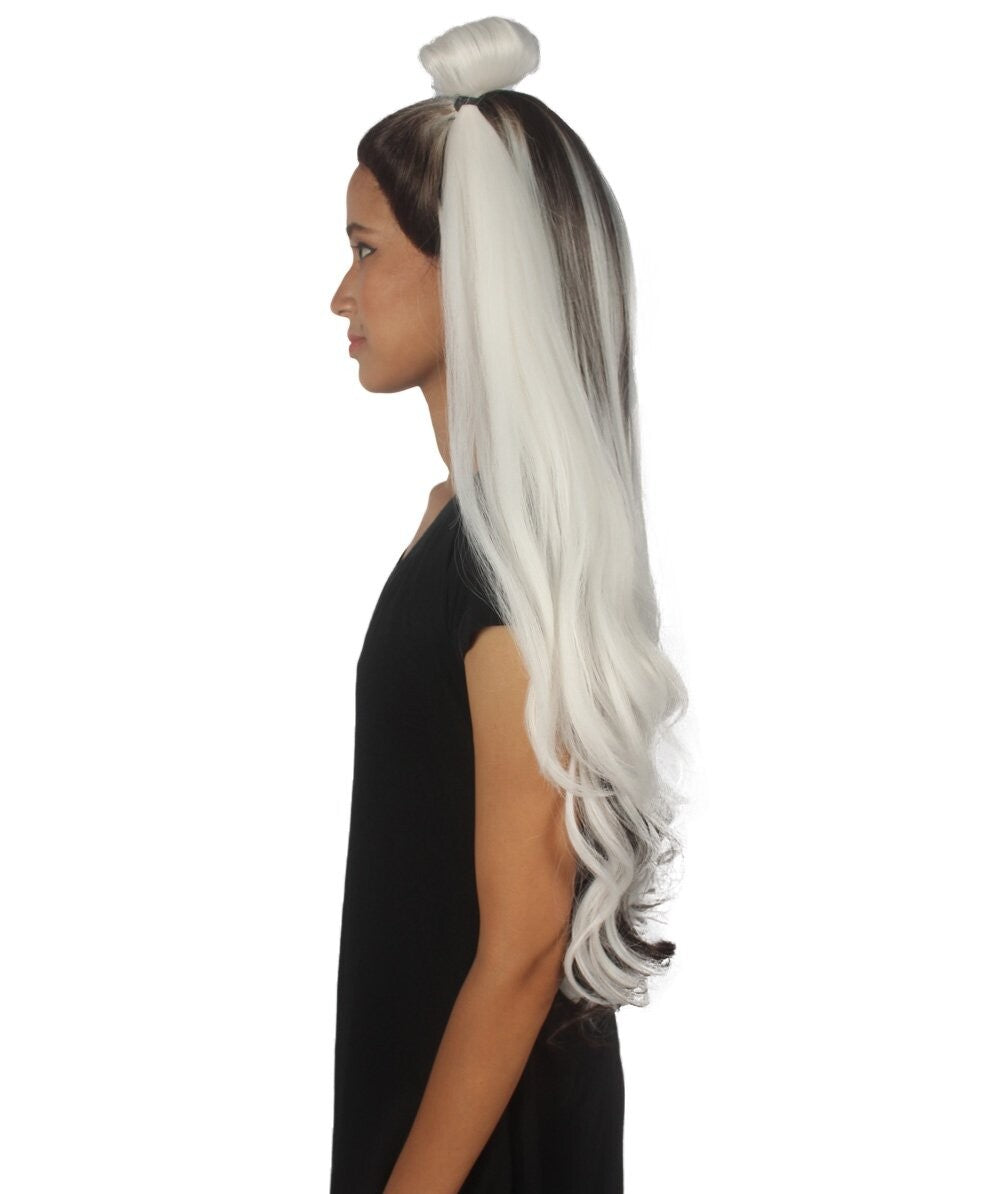 Ari Women's Long Lace Front Wavy Buns with Dark Roots - Fashion Wigs | Nunique