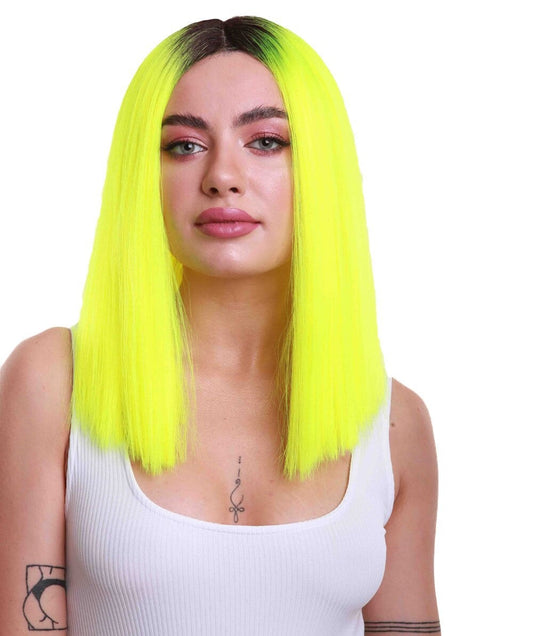 Kylie Women's Mid Length Lace Front Straight Hair With Dark Roots - Fashion Wigs | Nunique