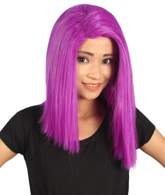 Michelle Women's Shoulder Length Lace Front Straight With Bangs - Fashion Wigs | Nunique