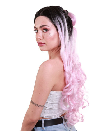 Saldana Long Loose Pastel Lace Front Curls with Dark Roots and Bun -  Fashion Wigs | Nunique