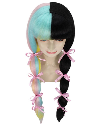 Women's Tricolor Pastel Pigtails with Dolly Pink Ribbons | Nunique