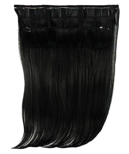 HPO Straight Dark Black High Heat Clip-In Synthetic Extension (16 in) ST-002…