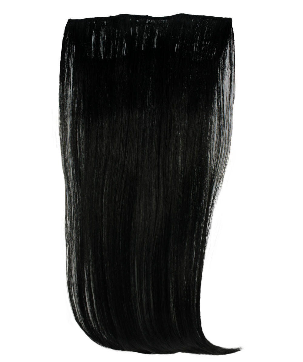HPO Straight Dark Black High Heat Clip-In Synthetic Extension (16 in) ST-002…