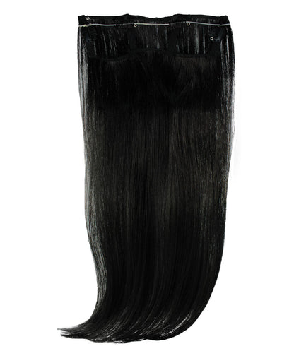 HPO Straight Dark Black High Heat Clip-In Synthetic Extension (16 in) ST-002…