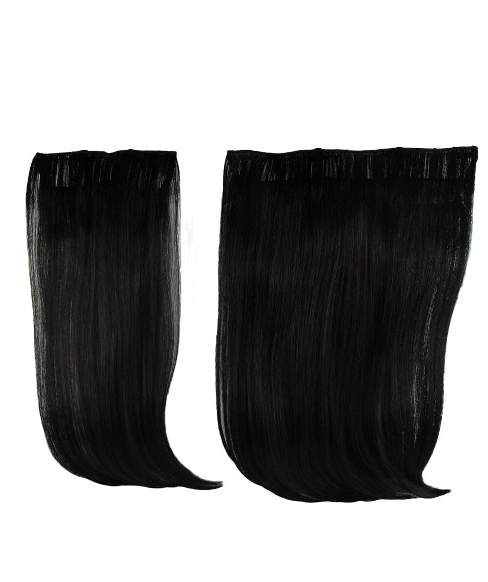 HPO Straight Dark Black High Heat Clip-In Synthetic Extension (16 in) ST-002…