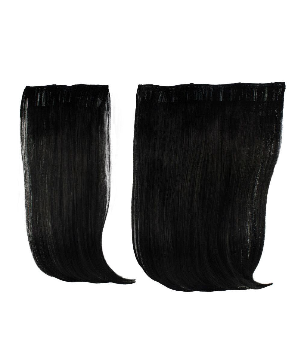 HPO Straight Dark Black High Heat Clip-In Synthetic Extension (16 in) ST-002…