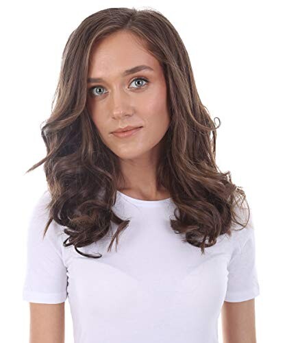 Medium Brunette Straight High Heat Clip-In Synthetic Extension