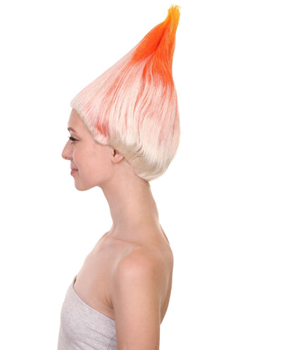 Women's Dwarf Wigs | Fancy Orange & White Trolls Wigs | Premium Breathable Capless Cap | HPO