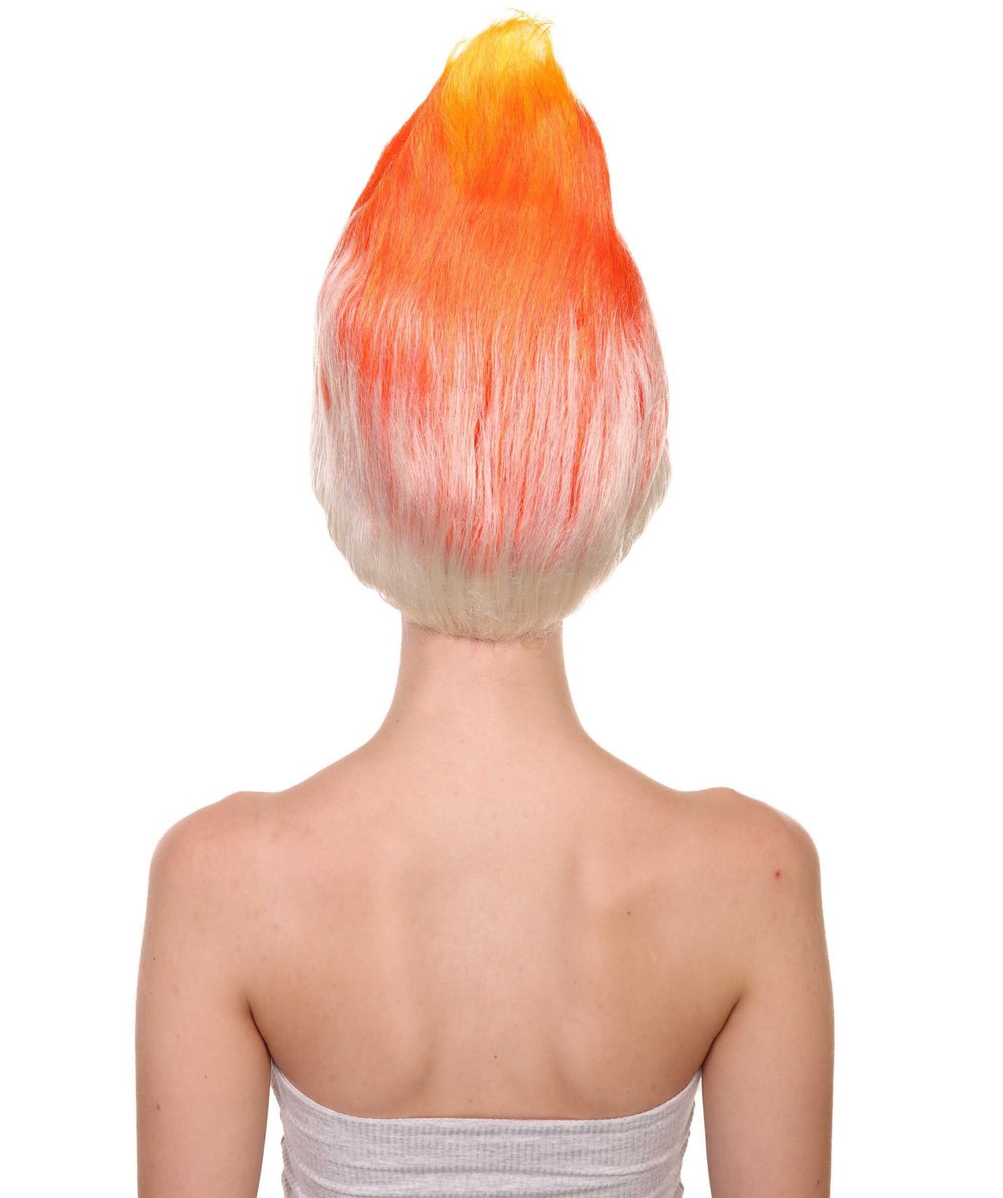 Women's Dwarf Wigs | Fancy Orange & White Trolls Wigs | Premium Breathable Capless Cap | HPO