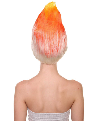 Women's Dwarf Wigs | Fancy Orange & White Trolls Wigs | Premium Breathable Capless Cap | HPO