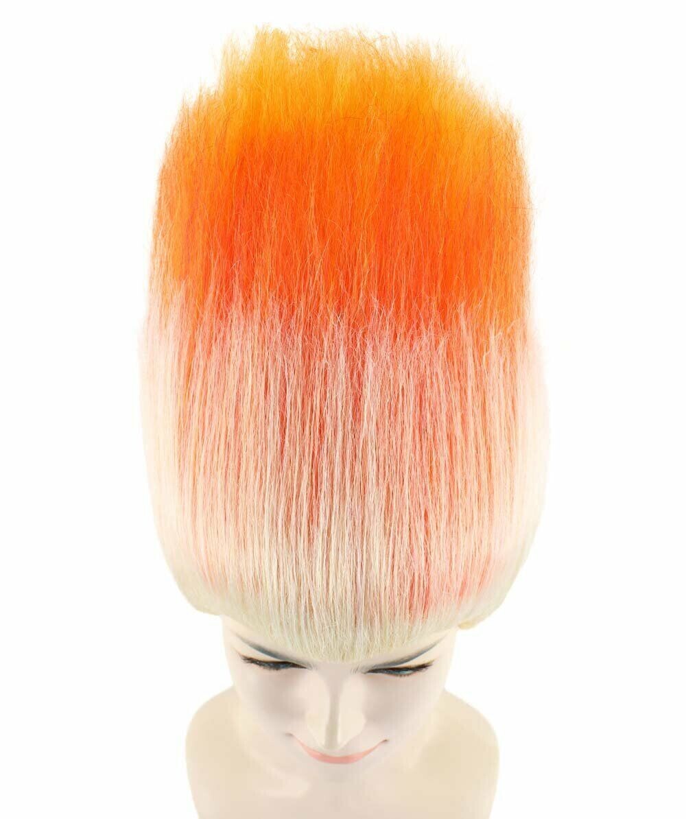 Women's Dwarf Wigs | Fancy Orange & White Trolls Wigs | Premium Breathable Capless Cap | HPO