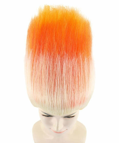 Women's Dwarf Wigs | Fancy Orange & White Trolls Wigs | Premium Breathable Capless Cap | HPO